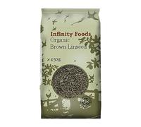 Infinity Foods Organic Whole Brown Flax Seeds [Linseed] 450g -