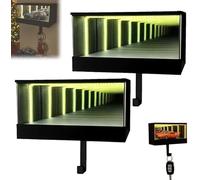 Infinity Garage Keychain Hanger | 2PCS Mirrored Garage Key Holder for Wall | Creative Race Car Key Hooks Wall Mounted with LED Lights | Glowing Garages Keys Hook Rack Home Decor for Car Lover Gift