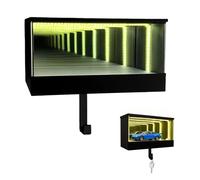 Infinity Garage Keychain Hanger,3D Glowing Illusion Mirrored Key Holder Wall Mounted,Creative Race Car Display Box Hooks with LED Lights,Home Entryway Hallway Decor for Car Lover Gift (1Pc)