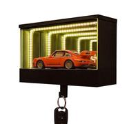 Infinity Garage Keychain Hanger, Garage Race Key Holder for Car Lovers This Christmas, Infinite Light Illusion with Soft White LED, Effortless Wall Mount Organizer