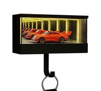 Infinity Garage Keychain Hanger, Keypit Garage Key Holder, Race Car Key Holder Wall Mount with LED, Tiny Glowing Garages, for Home Bedroom Kitchen Decor, USB Plug-in Power Supply