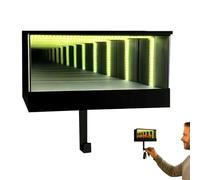 Infinity Garage Keychain Hanger,Mirrored Garage Key Holder for Wall,Creative Race Car Key Hooks Wall Mounted with LED Lights,Glowing Garages Keys Hook Rack for Car Lover Gift,for Entryway Office Home