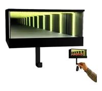 Infinity Garage Keychain, Race Car Key Holder Wall Mount, Infinity Mirror LED Lamp Keychain with Tunnel Effect Light, Tiny Glowing Garages with Auto Timer for Car Enthusiasts And Collectors (1Pcs)