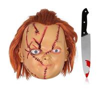 Infinity Gauntlet Chucky Mask Creepy Chucky Full Head Mask with Hair Scream Realistic Cosplay Halloween Kills Mask for Adults Kids