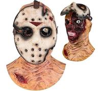 Infinity Gauntlet Jason Mask Hockey Rotten Face Killer Mask Scary Double Layer Mask Halloween Kills Mask Jason Cosplay Costume Props for Adults