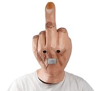Infinity Gauntlet Middle Finger Mask Adults Creepy Realistic Middle Finger Halloween Costume Mask Full Head Latex Mask Cosplay Party Props