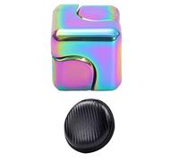 Infinity Gear 2-in-1 Fidget Cube & Spinning Top, Transformable Metallic Stress Relief Toy for Kids Adults with Autism ADHD, Office School Home Focus, Carbon Fiber Storage Bag