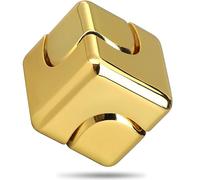 Infinity Gear Fidget Cube Spinner Age 3+ for Kid Adult, Metal Spinning Top Metallic Fidget Toys for Anti-Anxiety Stress Relief Autism, 2-in-1 Cube Focus Toy for Desktop Office Classroom