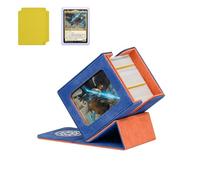 Infinity Guard Card Deck Box for MTG with Commander Display for 100+ Double Sleeved Cards, Magnetic Card Storage Box Fits for TCG Sports Trading Cards (Blue&Orange)