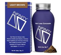 INFINITY Hair Fibres Light Brown for Thinning Hair for Women & Men - 100% Undetectable Hair Building Fibre Powder - Conceal Hair Loss in 15 Seconds, 60g