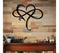Infinity Heart Metal Wall Art,Unique Heart Steel Wall Decoration,Personalized Love Wall Sign,Wall Hanging Decor Art Ornaments for Home Outdoor Living Room Bedroom Decoration