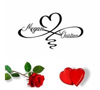 Infinity Heart Personalized Metal Sign - Custom Split Letter Name Wall Art, Romantic Gift for Wedding, Anniversary, Valentine’s Day & Christmas Decor