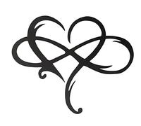 Infinity Heart Wall Art 3D Love Metal Wall Art Personalized Metal Heart Metal Double Heart Infinity Wall Hanging Decor Love Sign for Home (25x20CM)