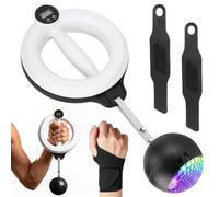 Infinity Hoop for Arms - 360° Smart Gyro Ball with LED Counter and Black Wrist Brace, Forearm Exerciser for Men Women, Portable Non Slip Fitness Equipment for Home Gym, Office, Travel, Daily Use