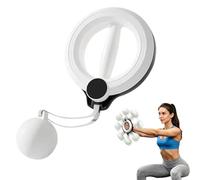 Infinity Hoop for Arms and Shoulder, 360° Smart Flabby Arm Exerciser with Digital Tracker, 1.21lbs PC Hand-Crank Forearm Workout for Upper Body Toning, Women Men Office Exercise (White, Standard)
