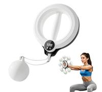 Infinity Hoop for Arms and Shoulder, 360° Smart Flabby Arm Exerciser with Digital Tracker, 1.21lbs PC Hand-Crank Forearm Workout for Upper Body Toning, Women Men Office Exercise (White, Smart)