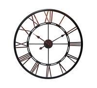 Infinity Instruments Fusion 28-Inch Oversized Decorative Roman Numerals Quartz Movement Large Metal Wall Clock for Living, Kitchen, Dining Room, Bedroom, 30 Inch, Black, Bronze, Copper