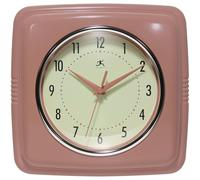 Infinity Instruments Retro Wall Clock for Living Room - Silent & Small Kitchen Clock - Vintage Horloge Murale for Retro Decor, Modern Accent, Living Room Display, Decorative Home Style - Terracotta