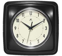 Infinity Instruments Retro Wall Clock for Living Room - Silent & Small Kitchen Clock - Vintage Horloge Murale for Retro Decor, Modern Accent, Living Room Display, Decorative Home Style - Black