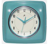 Infinity Instruments Retro Wall Clock for Living Room - Silent & Small Kitchen Clock - Vintage Horloge Murale for Retro Decor, Modern Accent, Living Room Display, Decorative Home Style - Turquoise