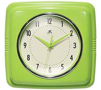 Infinity Instruments Retro Wall Clock for Living Room - Silent & Small Kitchen Clock - Vintage Horloge Murale for Retro Decor, Modern Accent, Living Room Display, Decorative Home Style - Apple Green