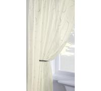 Infinity Ivory Single Embroidered Voile Net Curtain Sheer Panels Slot Top Heading (Ivory 150cm Wide x 137cm (54") Drop)
