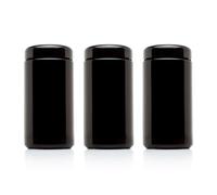 Infinity Jars, 1 L (34 fl oz) Pack 3, Premium Airtight Ultraviolet Glass Jar Smell Proof, Antistatic, Light Blocking Container for Herbs, Coffee, Tea & Spices Durable, Travel-Friendly Storage