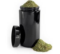 Infinity Jars Tall Black Glass Jar 500 ml (17 fl oz) Ultraviolet Airtight Smell Proof, Refillable Container, Ideal for Long term storage Oil, Coffee, Spices, Tea, Dried Goods, Slender Jar for Kitchen