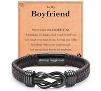Infinity Knot Bracelet Leather Bracelet Gifts for Son Grandson Nephew Brother Dad Husband Uncle Grandpa Boyfriend, Easter Graduation Christmas Valentines Fathers Day Birthday Gifts for Boys Men Him