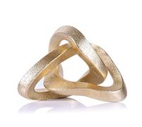Infinity Knot Sculpture Gold Knot Decor Object, Abstract Knick Knacks Coffee Table Modern Statue, Gold Sculpture for Home Living Room Table Ornaments and TV Stand Bookshelf Decorative