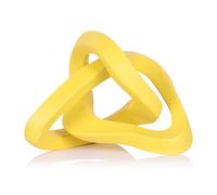 Infinity Knot Sculpture Yellow Knot Decor Object, Abstract Knick Knacks Coffee Table Modern Statue, Yellow Sculpture for Home Living Room Table Ornaments and TV Stand Bookshelf Decorative