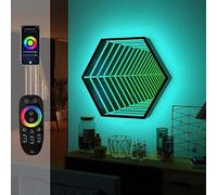 Infinity Lamp Tunnel Mirrors, RGB Color Changing Wall Art Light, Unique Gaming Tabletop Desktop Lamp for Garage and Sensory Room Decor