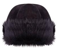Infinity Leather 100% Sheepskin Shearling Leather Toscana Fur Beanie Round Bucket Hat In Black Black M