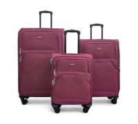 Infinity Leather 3 Piece Luggage Sets Soft Shell Lightweight Expandable Nylon Travel Cabin Case Holiday Suitcase Bags (3 Pcs Set Including Cabin,M,L)