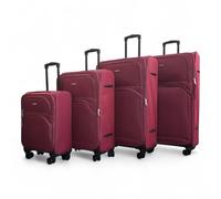 Infinity Leather 4 Piece Luggage Sets Soft Shell Lightweight Expandable Nylon Travel Cabin Case Holiday Suitcase Bags (4 Pcs Set Including Cabin,M,L,XL)
