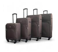 Infinity Leather 4 Piece Luggage Sets Soft Shell Lightweight Expandable Nylon Travel Cabin Case Holiday Suitcase Bags (4 Pcs Set Including Cabin,M,L,XL)