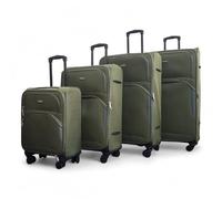 Infinity Leather 4 Piece Luggage Sets Soft Shell Lightweight Expandable Nylon Travel Cabin Case Holiday Suitcase Bags (4 Pcs Set Including Cabin,M,L,XL)