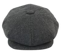 Infinity Leather 8 Panel Newsboy Cap Wool Gatsby Baker Boy Grandad Irish Hat Charcoal 2XL