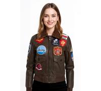 Infinity Leather A2 Top Gun Leather Bomber Jacket-Kimberley In Brown Brown 24