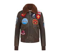 Infinity Leather A2 Top Gun Leather Bomber Jacket-Sunbury In Brown Brown