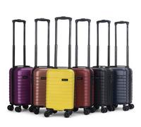 Infinity Leather 15 Inch Burgundy Lightweight Travel Cabin Bag Carry On Approved Suitcase ABS Shell Protection Water Resistant & Safe Locking System Easyjet Free Under seat Luggage (45 x 25 x 20 cm)