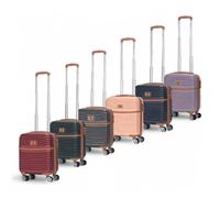 Infinity Leather Abs Hardshell Underseat Cabin Suitcase 45 X 35 X 20 Cm Luggage Suitable For Easyjet In Burgundy Burgundy XS