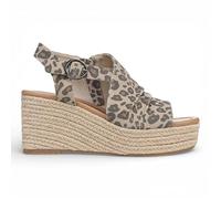 Infinity Leather Amira Womens Leopard Print Wedge Slingbacks Espadrille Summer Heel Sandals