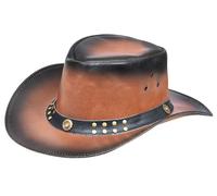 Infinity Leather Australian Smoke Western Style Cowboy Outback Real Leather Aussie Bush Hat - Smoke - S