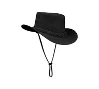 Infinity Leather Australian Unisex Western Cowboy Hat Suede Outback Classic - Black - X-Large