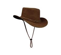 Infinity Leather Australian Unisex Western Cowboy Hat Suede Outback Classic - Brown - 2XL
