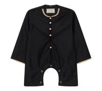 Infinity Leather Baby Boys Omani Eid Thobe Saudi Emirati Jubba Robe Romper - Black - 6-9 Months