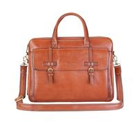 Infinity Leather Belmont - Vintage Genuine Leather Laptop Bag Briefcase - Tan
