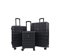 Infinity Leather Black Hard Shell Classic 8 Wheel Cabin Luggage Case Travel Suitcases | Size: Medium Infinity Leather Black Medium