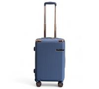 Infinity Leather Blue Carry on Suitcase 20-Inch Small Hard Shell Lightweight Durable Travel Cabin Luggage with Double Spinner Wheels TSA Lock, (S(55cm 39L))